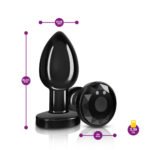 Cheeky Charms Vibrating Gunmetal Metal Anal Plug – Medium - Image 3
