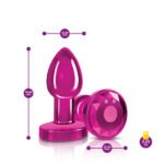 Cheeky Charms Vibrating Pink Metal Anal Plug – Small - Image 4