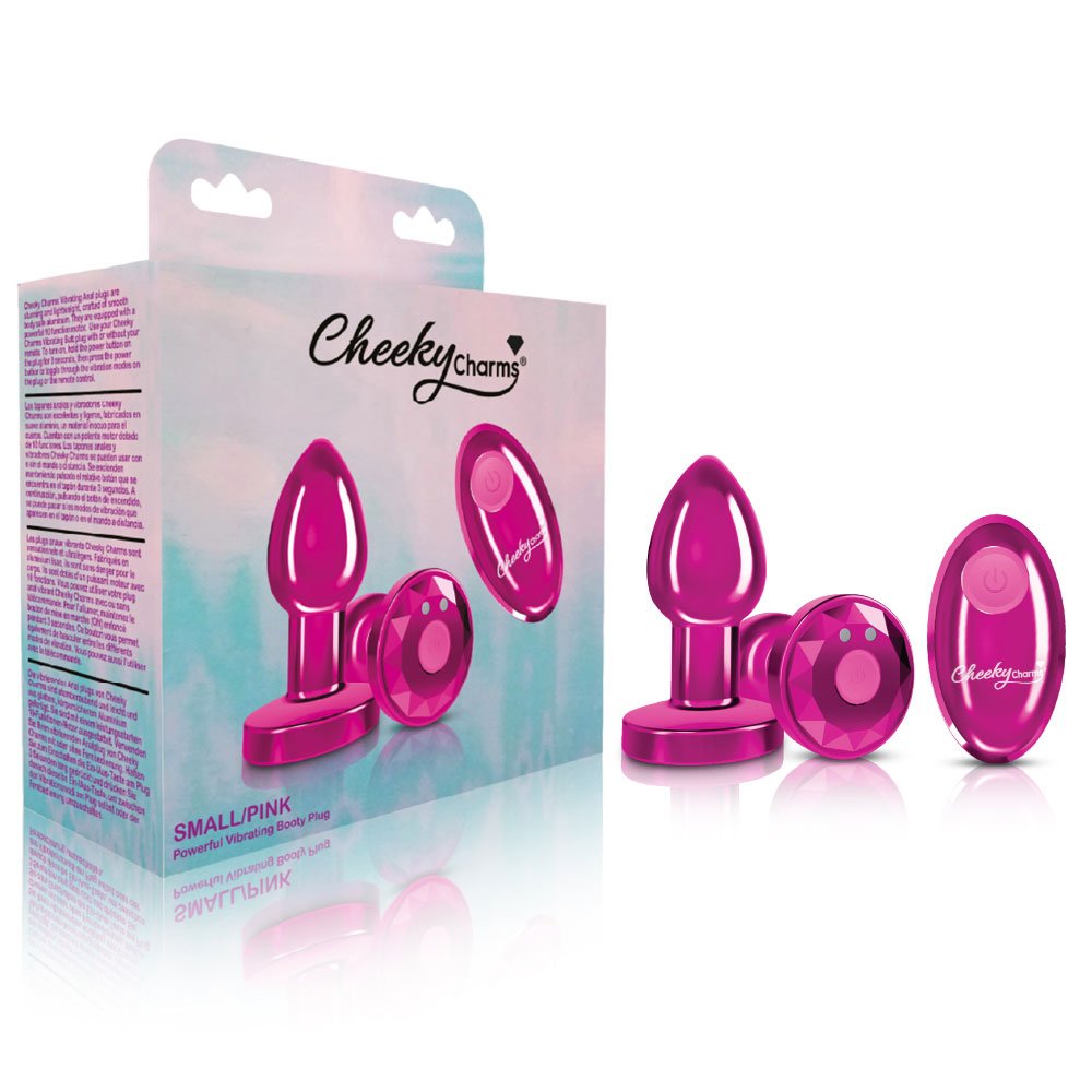 vibrating-pink-metal-remote-plug-small Vibrating Pink Metal Remote Plug - Small - Image 1