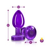 Cheeky Charms Vibrating Purple Metal Anal Plug – Medium - Image 5