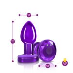 Cheeky Charms Vibrating Purple Metal Anal Plug – Small - Image 3