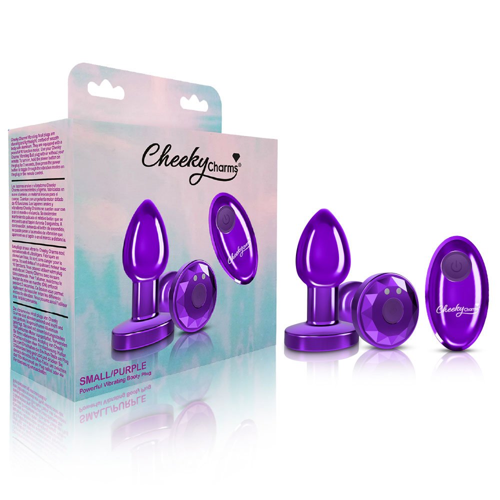 vibrating-purple-metal-remote-plug-small Vibrating Purple Metal Remote Plug - Small - Image 1