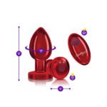 Cheeky Charms Vibrating Red Metal Anal Plug – Large - Image 7