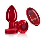 Cheeky Charms Vibrating Red Metal Anal Plug – Medium - Image 4