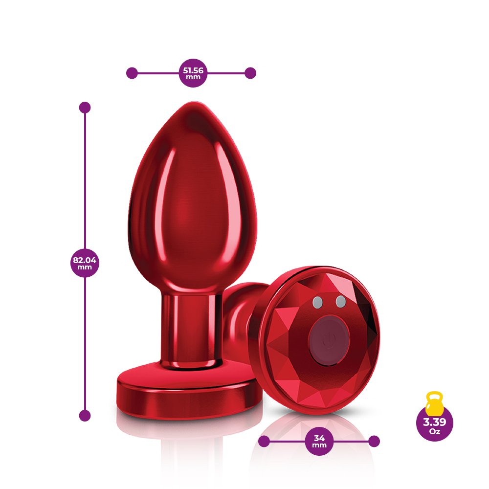 vibrating-red-metal-remote-plug-medium Vibrating Red Metal Remote Plug - Medium - Image 1