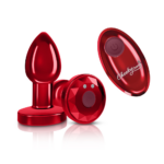 Cheeky Charms Vibrating Red Metal Anal Plug – Small - Image 3