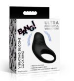 Bang! Vibrating Silicone Cock Ring – Black