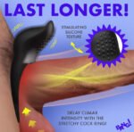 Bang! Vibrating Silicone Cock Ring – Black - Image 4