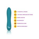 Vivacious Flexible Power Bullet Rechargeable Vibrator – Ocean Blue - Image 3