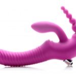 Regal Rider Vibrating Strapless Strap- on Triple G Dildo - Pink