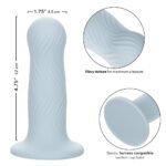 Wave Rider Foam Liquid Silicone Anal Plug with Suction Cup Base – Blue - Image 4