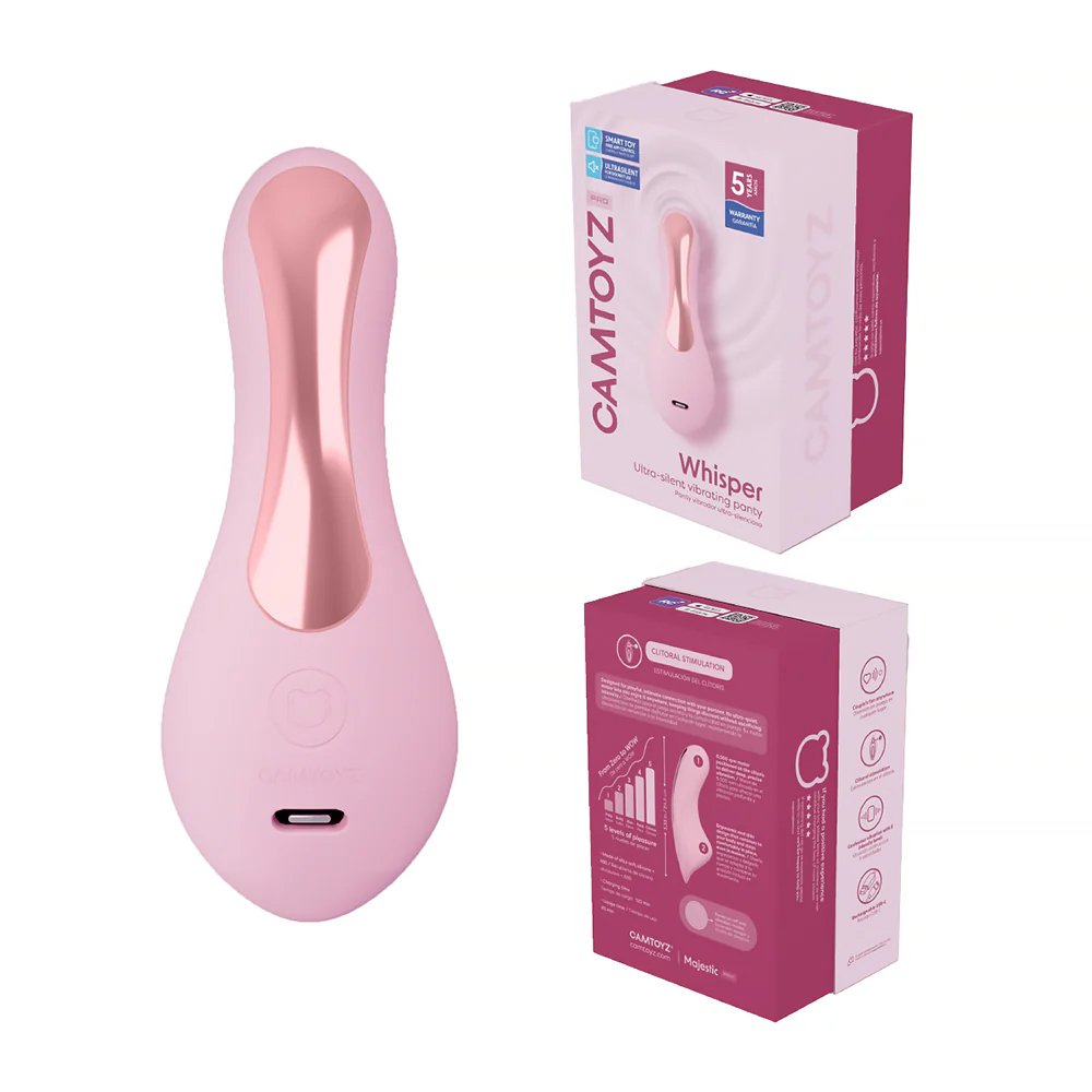 whisper-camtoyz-ulta-silent-vibrating-panty-with-app-pink Whisper Camtoyz Ulta Silent Vibrating Panty with App - Pink - Image 1