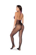 Whispered Lace Fishnet Bodystocking - Os - Black/purple - Image 2