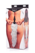 White Fox Tail Vibrating Anal Plug - Image 3