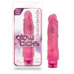 Blush Novelties Glow Dicks The Drop Pink Vibrating Dildo – Glow-in-the-Dark, Waterproof - Image 2