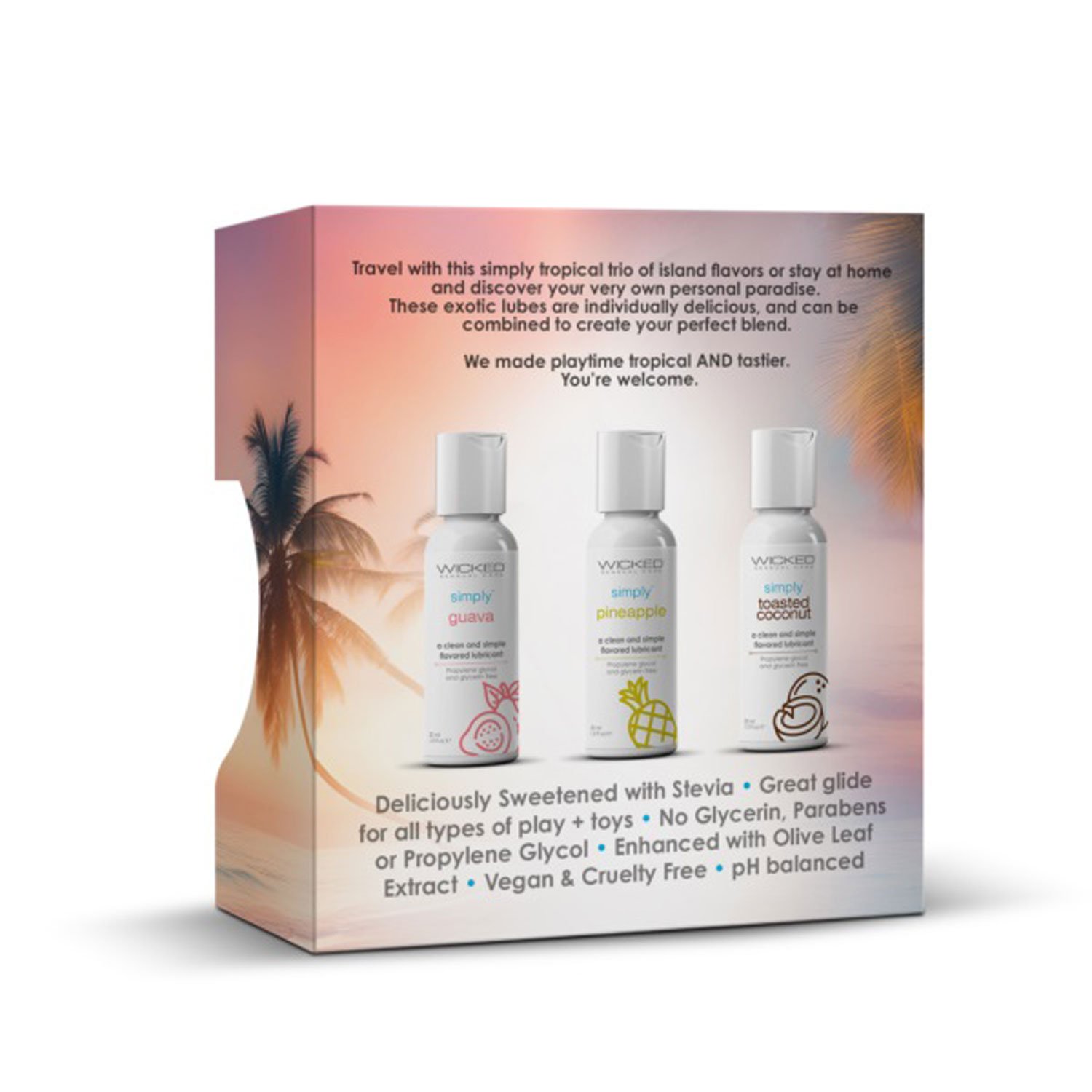 wicked-simply-tropical-trio-1oz-travel-size-flavored-lubes Wicked Simply Tropical Trio 1oz Travel Size Flavored Lubes - Image 1