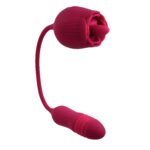 Wild Rose Red Dual-Ended Vibrator with Bullet and Rose Stimulator – Rechargeable - Image 2