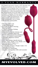 Wild Rose Red Dual-Ended Vibrator with Bullet and Rose Stimulator – Rechargeable - Image 8
