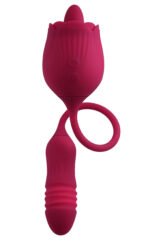 Wild Rose Red Dual-Ended Vibrator with Bullet and Rose Stimulator – Rechargeable - Image 10