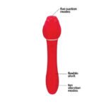 Wild Rose Suction Vibrator – Red, Rechargeable, Waterproof - Image 3