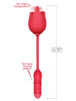 Wild Rose Tonguing Thrusting Dual-Motor Vibrator – Red - Image 2