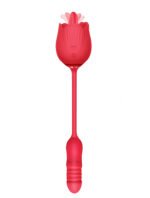 Wild Rose Tonguing Thrusting Dual-Motor Vibrator – Red - Image 3
