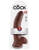King Cock 9-Inch Dildo with Balls – Brown - Image 5