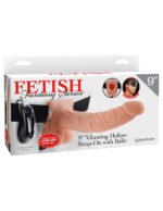 Fetish Fantasy Series 9 Inch Vibrating Hollow Strap-on With Balls - Flesh