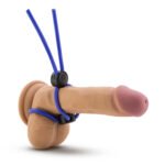 Stay Hard - Silicone Double Loop Cock Ring - Blue - Image 4