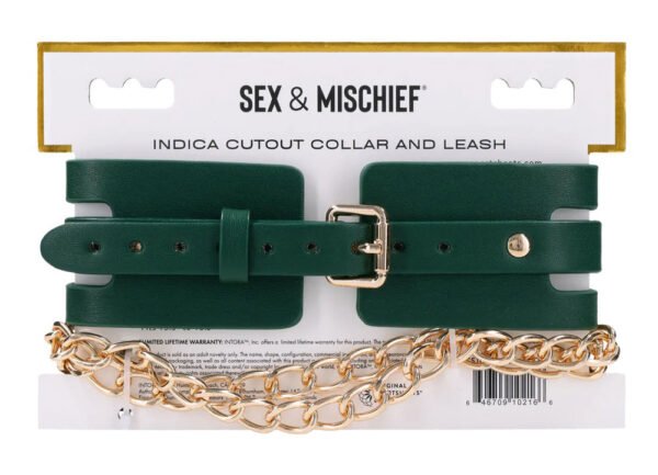 Indica Cutout Collar and Leash - Green