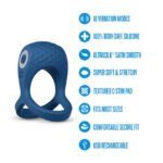 Performance Plus Dual Flex Pro Vibrating Cock Ring and Ball Strap – Blue - Image 3