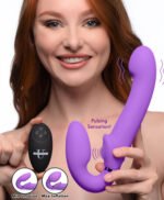 10x Ergo- Fit G-Pulse Inflatable and Vibrating Strapless Strap- on - Purple - Image 2
