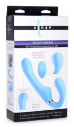 10x Mighty Rider Vibrating Strapless Strap-on - Blue - Image 2