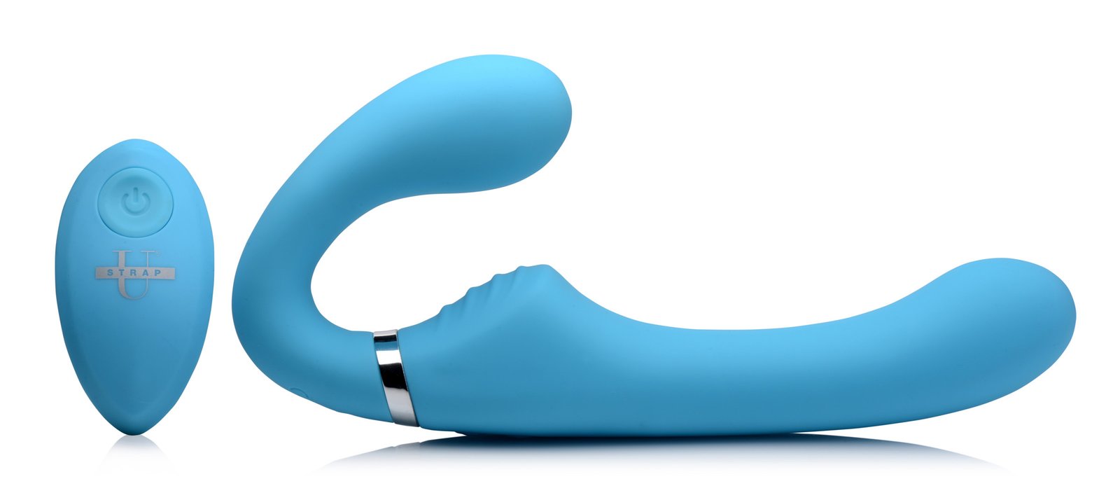 10x-mighty-rider-vibrating-strapless-strap-on-blue 10x Mighty Rider Vibrating Strapless Strap-on - Blue - Image 1