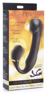 10x Pleasure Pose Come Hither Silicone Vibe With Poseable Clit Stim - Image 3
