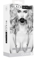 Breathable Ball Gag With Nipple Clamps - Black - Image 2