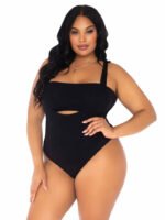 2 Pc Bandeau and Suspender Bodysuit - 1x/2x -  Black - Image 3