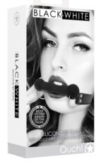 Silicone Bit Gag With Adjustable Bonded Leather  Straps - Black - Image 3