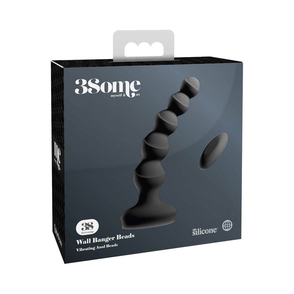 3some-wall-banger-vibrating-anal-beads-with-suction-cup-black 3Some Wall Banger Vibrating Anal Beads With Suction Cup Black - Image 1