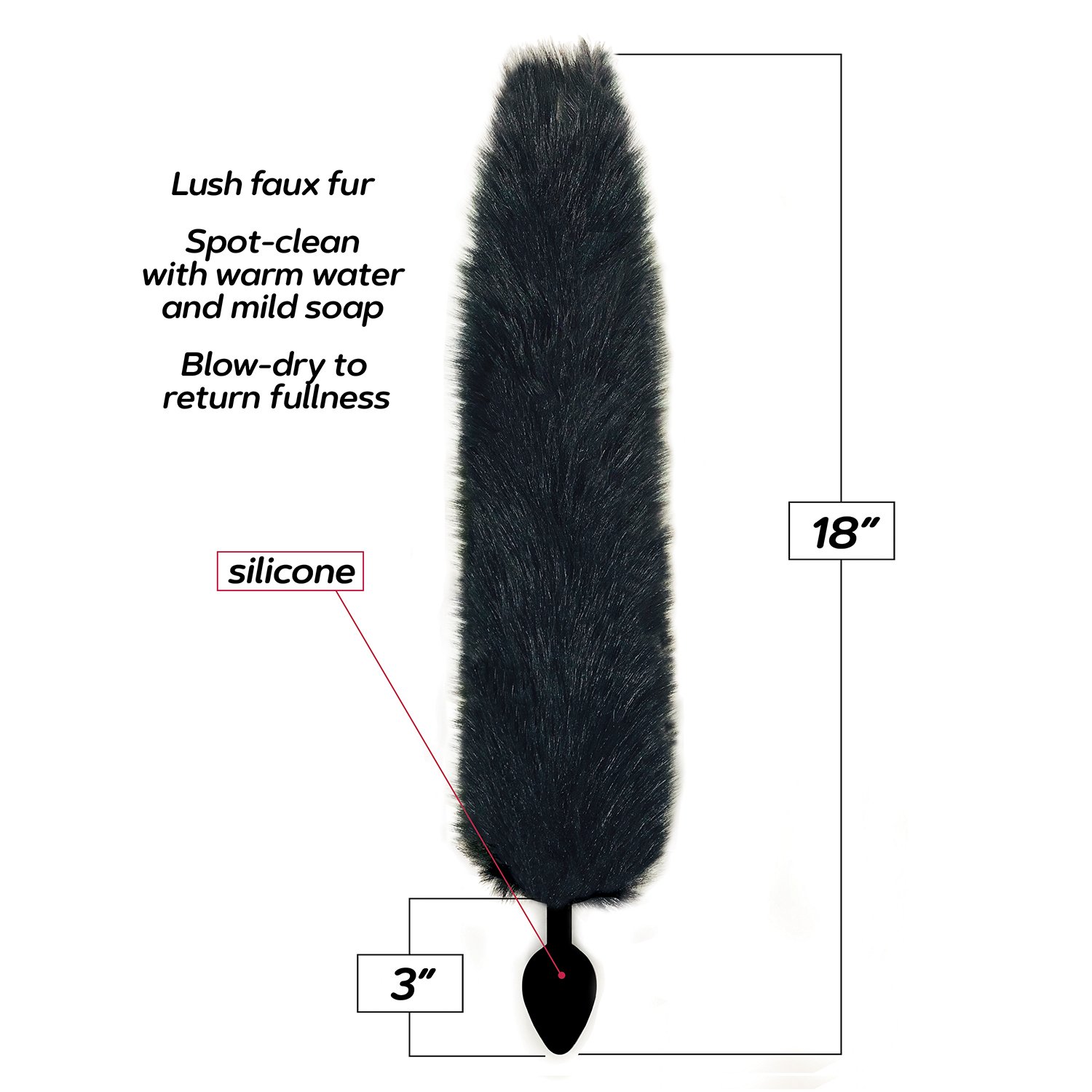 Foxy Fox Tail Silicone Butt Plug - Black image 0 Foxy Fox Tail Silicone Butt Plug - Black - Image 1