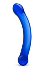 6 Inch Curved G-Spot Blue Glass Dildo - Image 2
