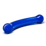 6 Inch Curved G-Spot Blue Glass Dildo - Image 3