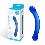 6 Inch Curved G-Spot Blue Glass Dildo - Image 5