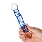 6.5 Inch Full Tip Textured Glass Dildo - Image 4