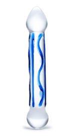 6.5 Inch Full Tip Textured Glass Dildo - Image 6