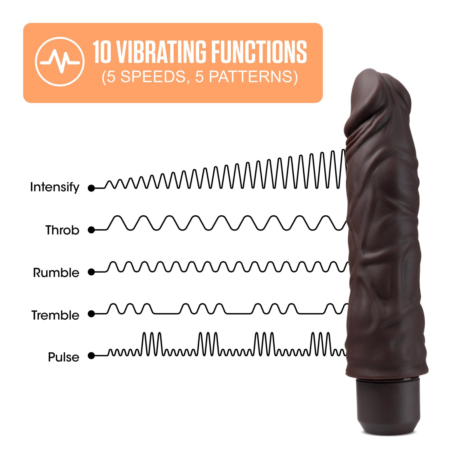 Dr. Skin Silicone - Dr. David - 8 Inch Vibrating Dildo - Brown image 0 Dr. Skin Silicone - Dr. David - 8 Inch Vibrating Dildo - Brown - Image 1