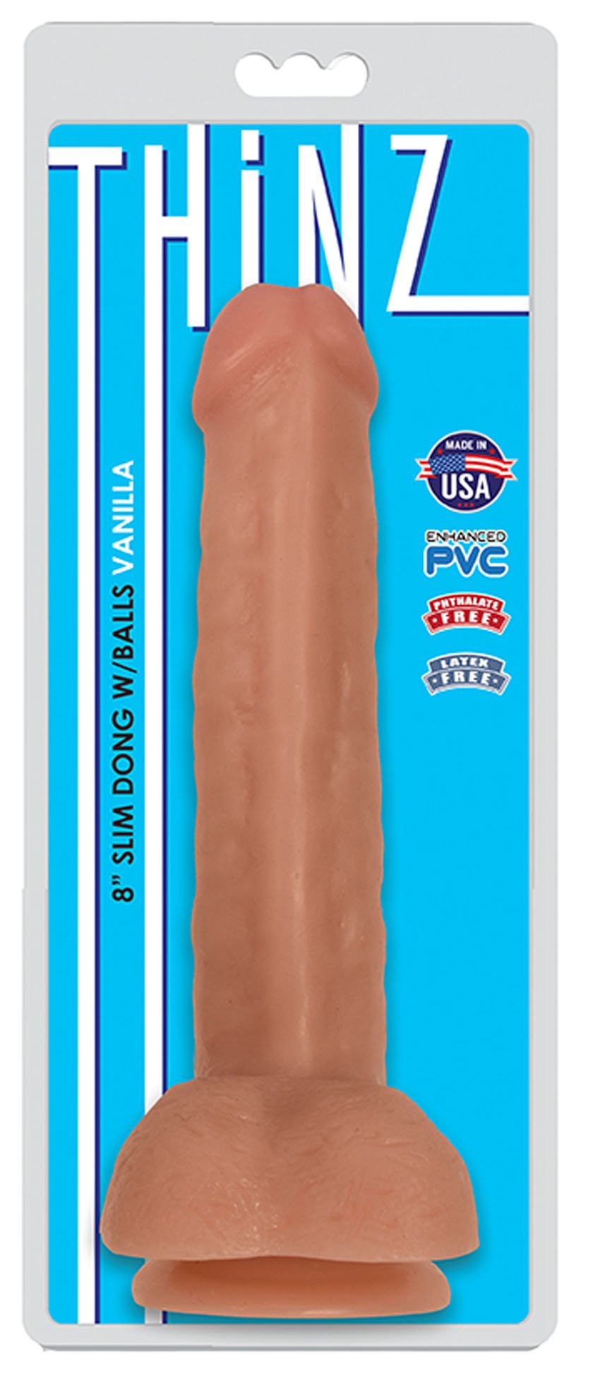 8-inch-slim-dong-with-balls-vanilla 8 Inch Slim Dong With Balls - Vanilla - Image 1