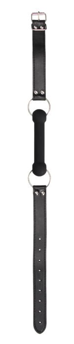 Silicone Bit Gag With Adjustable Bonded Leather  Straps - Black - Image 5