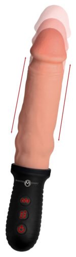 8x Auto Pounder Vibrating and Thrusting Dildo With Handle - Flesh - Image 2
