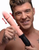 8x Auto Pounder Vibrating and Thrusting Dildo With Handle - Flesh - Image 5